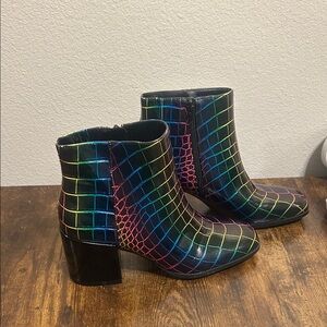 Mix No. 6 Multicolor Pattern Ankle Boots Size 9 — Statement Fashion Booties